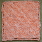 pink and orange knitted square