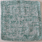 blue green knitted square