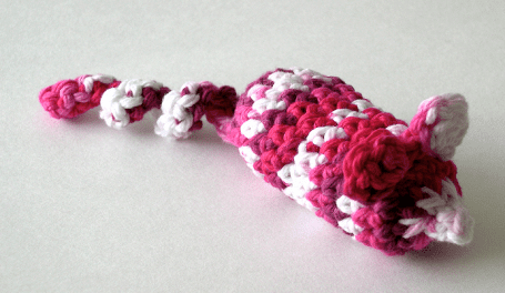 knitted cat cork toy