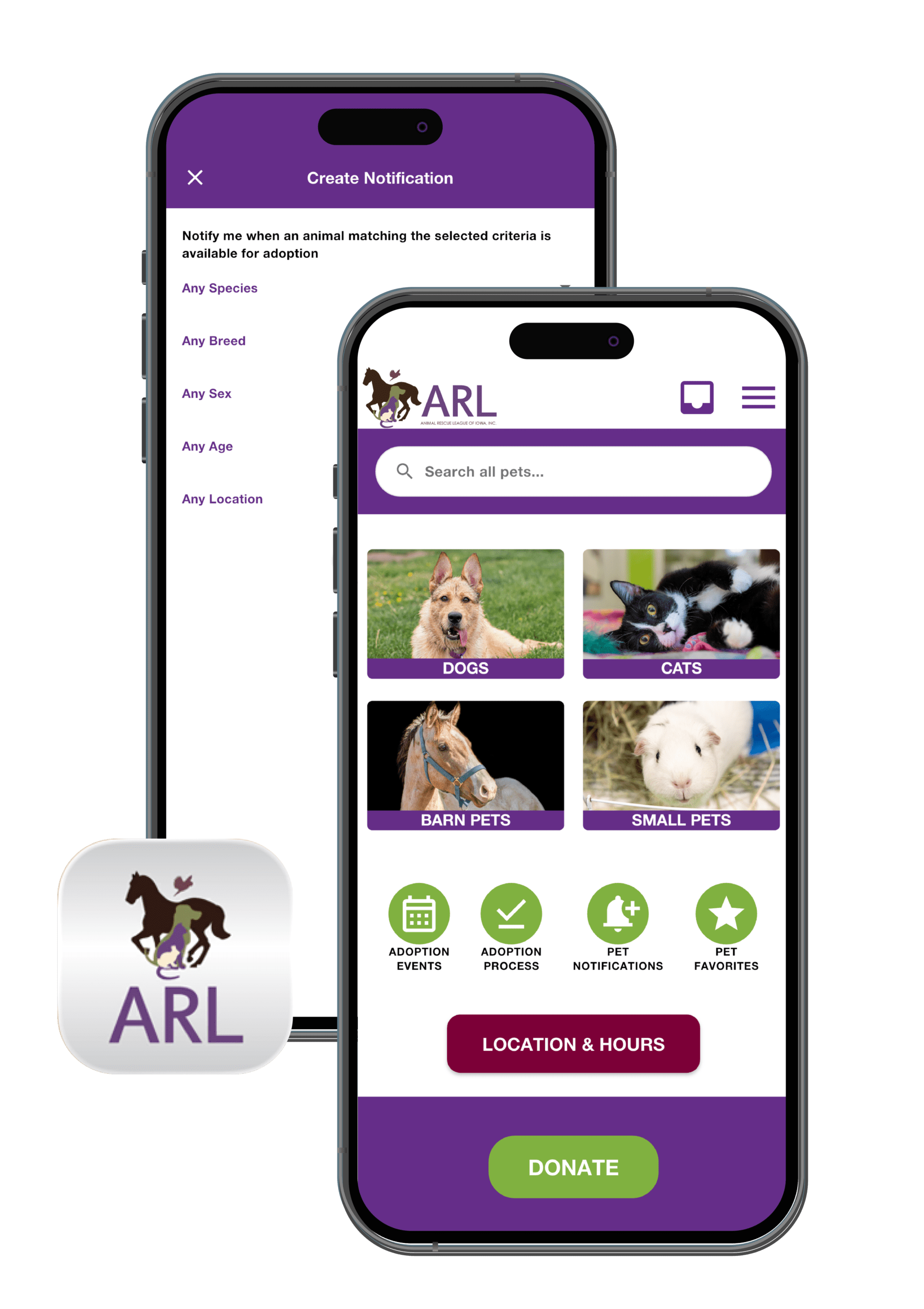 sitio móvil de animal rescue league